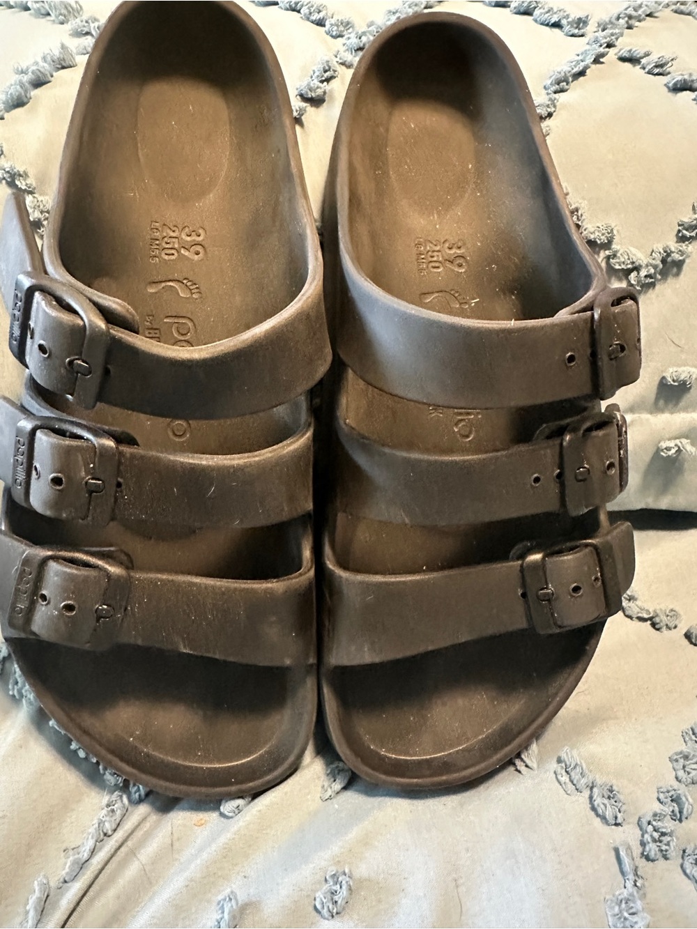 Papillio Triple-Buckle Black Comfort Sandals